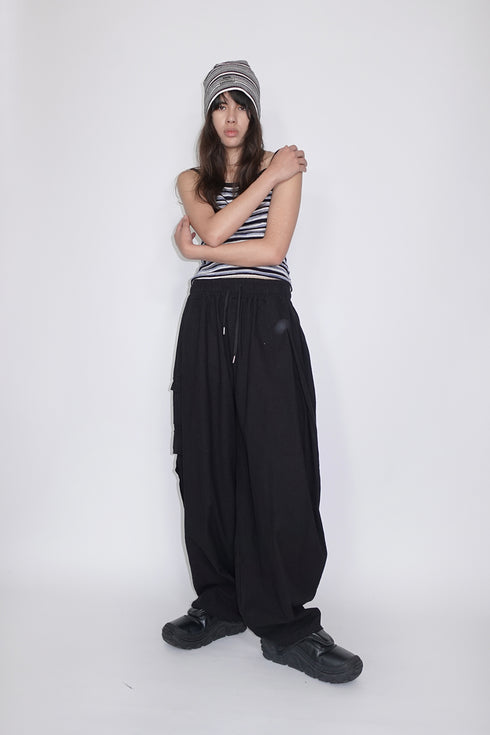 【RESTOCK】LINEN WIDE CARGO PANTS -BLACK- *Last1